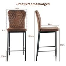 JYMTOM Bar Stool Designer Bar Chair Stool, Imitation Leather Chair, With Fashionable Stool With Metal Legs Counter Stool Backrest Footrest For Bistro Dining Room And Bar - PU Brown - View 6