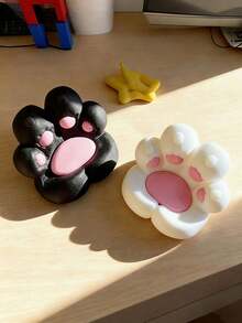 1pc Cute Cat Paw Thick & Durable Phone Holder, Minimalist Plastic Anime Girl Desktop Companion - Multicolor - View 7