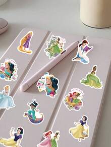 Disney | 102 Miếng Dán Vinyl Hình Công Chúa Dễ Thương Belle, Cinderella, Tiana, Ariel & Jasmine, Hình dán nhân vật hoạt hình cho Laptop, Bình Nước, Sổ Lưu Niệm, Sổ Kế Hoạch & Văn Phòng, Đồ Dùng Cho Tiệc Sinh Nhật, Giáng Sinh - 1 Set - Xem 3