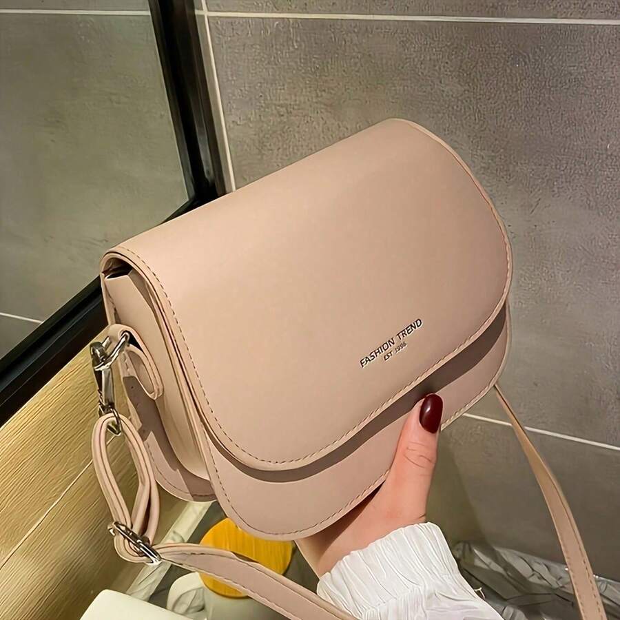 1pc Spring Women's Shoulder Bag - Fashionable Synthetic Leather Crossbody Bag, Adjustable Strap + Minimalist Square Design, Featuring Unique Synthetic Leather Buckle, An Essential Item - Màu kaki - Xem 1