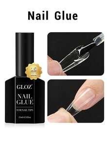 GLOZ 15毫升美甲胶水，适用于美甲贴纸、指甲片和假指甲，超强粘性，持久28天以上（需固化），超强美甲延长胶水 - 1PC - 查看 10