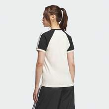 Adidas Originals 女士V领短袖T恤针织圆领T恤 TKF0316 - 黑色 - 查看 3