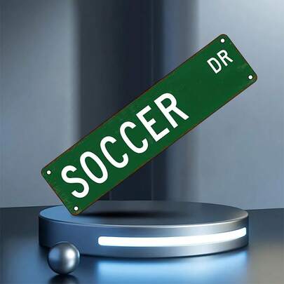 Soccer Dr Street Sign, UV HD Printed, Suitable For Indoor & Outdoor Decor, Frameless, 16in X 4in, Other Topics Theme