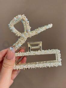 1pc Women's Niche Temperament Pearl Hair Clip Metal Hair Claw Hair Clip Fashionable And Versatile Headband Hair Accessories - Multicolor - View 6