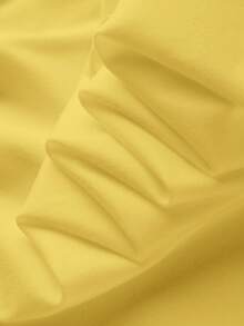 少女中长款休闲简约黑色荷叶边袖连衣裙，可爱优雅的儿童连衣裙，适合春夏穿着 - 黃色 - 查看 4