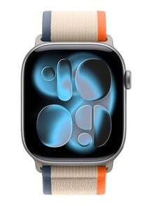 兼容 38mm、40mm、41mm、42mm、44mm、45mm、46mm、49mm 表带。环形自粘编织尼龙运动表带，兼容 Ultra/11/10/9/8/7/6/5/4/3/SE 系列男女款表带。柔软透气，适合运动休闲佩戴。 - 橘色配米色 - 查看 2