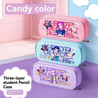 Hộp đựng bút hình nhóm nhạc nữ KPOP Witch Hunting, túi đựng văn phòng phẩm, túi đựng bút chì, túi đựng bút có khóa kéo dung tích lớn, đồ dùng học tập, túi đựng đồ dung tích lớn, túi đựng mỹ phẩm, quà tặng học sinh, đồ dùng học tập, đồ dùng văn phòng phẩm.
