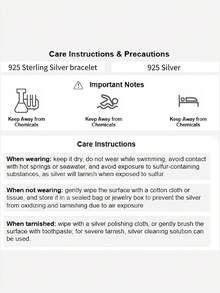 1件甜美清新S925纯银蓝色心形珐琅吊坠手链，百搭日常佩戴及女士礼物 - 心型手鍊 - 查看 6