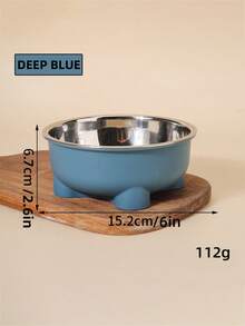 1pc Pet Bowl, Dog Food Bowl, Milk Bowl, Stainless Steel + Plastic Material, Easy To Clean And Durable - 500ml - View 5