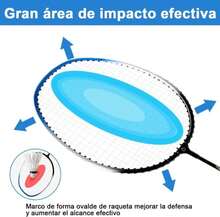 AdooAdii Juego de Bádminton 2 Raqueta Set de Badminton Bolsa de Transporte Ligero Resistente para 2 Jugadores Nio Nia Adulto Sports Deporte Juego al Aire Libre Espacio Techado Patio - Blanco - Ver 5