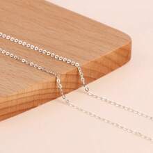 925 Sterling Silver Necklace For Women, Minimalist Shiny Necklace, Ultra-Thin Design, Suitable For Daily Wear, Festivals, Parties, Mother's Day, Valentine's Day, Christmas, Thanksgiving Gifts - White - View 11