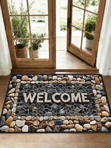 1 pieza Alfombra antideslizante para exteriores con estampado de letras, alfombra de interior, alfombra de baño, alfombra de cocina, alfombra decorativa, alfombra suave y cómoda de uso múltiple, lavable para cocina, interior, exterior, entrada, dormitorio, decoración del hogar - Multicolor - Ver 7