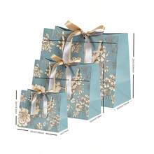 1个优质纸质礼品袋 - 多用途购物袋、派对礼品袋和优雅手提袋，适用于母亲节、婚礼、情人节、开斋节、毕业庆典、礼品袋、购物袋、户外用品、购物、婚礼、情人节、圣诞节包装和整理。 - 藍色花鳥 - 查看 7