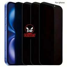 3pcs Compatible With IPhone 11, 12, 13, 14, 15, 16, 17 Pro/ProMax, Apple Anti-Peeping Tempered Glass Screen Protector, Ultra-Clear Glass Material, Full Coverage Anti-Scratch - Black - View 10