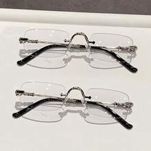 1 件/2 件时尚女士矩形眼镜，装饰性无度数眼镜，适合办公室 - 無色 - 查看 10