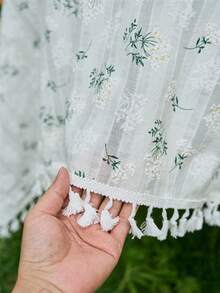 1pc White Ins Fresh Pastoral High Quality Dust Cover Cloth, Photography Backdrop, Tablecloth - White - View 4