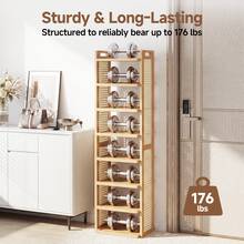 Senmeo 7/8-Tier Bamboo Vertical Shoe Rack, Breathable Mesh Shoe Organizer With Top Handle, Easy To Move, Ideal For Apartment, Entryway & Doorway - Tầng 7 - Xem 7
