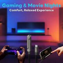 2-In-1 Retractable Phone Charging Cable, 240W Foldable Stand Charger, Type-C To Type-C Fast Charging Data Sync Cable, Slim Design Suitable For Smartphones & Tablets, Foldable Phone Stand, High Power Output - Black - View 3