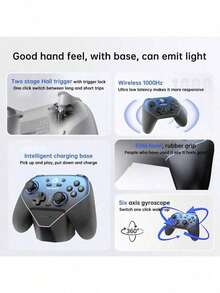 GAMESIR Kontroler Game T4n Pro: Dilengkapi teknologi efek Hall untuk kontrol yang presisi, baterai berkapasitas besar untuk performa tahan lama, pencahayaan RGB, pemicu linier efek Hall, giroskop enam sumbu, konektivitas tiga mode, kecepatan polling nirkabel 1000Hz, dan dapat dilengkapi dengan pelat muka yang dapat diganti dalam berbagai warna. - View 7