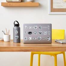 58pcs Y2K Style Metal Texture Stickers, Suitable For Phone, Computer, Notebook And DIY Aesthetic Graffiti - A - View 6