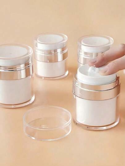 1 Piece Airless Pump Bottle, Available In 15ml/30ml/50ml/100ml, Vacuum Cosmetic Cream Dispenser, Portable Press Pump Bottle, Suitable For Lotion, Face Cream, Body Lotion, Hand Cream, Sunscreen, Etc., Hygienic & Clean, Travel Size Refillable Bottle, Ideal Christmas Gift