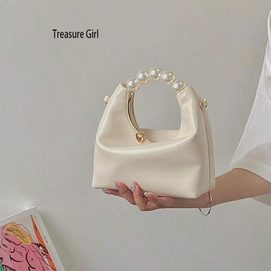 2026 New Pearl Handbag, Elegant Chain Shoulder Bag, Chic Dumpling Shaped Crossbody Bag For Women - White - View 1