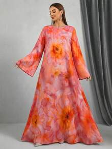 Women's Casual Vacation All-Over Allover Print Arabic Style Dress - Multicolor - View 4