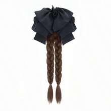 Ponytail Hair Clip, Faux Hair French Messy Bowknot Double Braid Long Ponytail Wig For Women - Multicolor - View 11