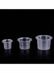 S/M/L Disposable Tattoo Ink Cups, Plastic Pigment Transparent Containers, Tattoo Supplies - Clear - View 3