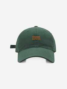 1顶波浪刺绣棒球帽，新款春夏时尚软顶棒球帽，韩国设计师男女通用可调节嘻哈帽 - 多色 - 查看 9