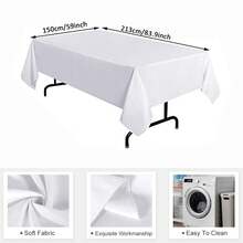 2pcs Rectangular Tablecloth: Stain-Resistant, Wrinkle-Free Tablecloth, Rectangular, Washable Polyester Tablecloth, Suitable For Wedding, Party, Banquet, Catering - Multicolor - View 11
