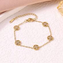 1 件不锈钢优雅奢华创意新中式双面福字手链，时尚轻盈奢华小众高端优质串珠手链，适合女士 - 金元寶手鍊 - 查看 30