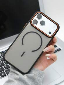 奢华透明磨砂磁吸手机壳，兼容 17 Pro Max、17 Pro、17 Air、17、16、15、14 Plus、13、12、11 Pro Max，彩色边框，防震，磁吸式无线充电保护套 - 黑色 - 查看 6