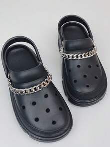 Cadena desmontable de estilo punk hueca, accesorio decorativo de cadena para sandalias, zapatos de playa, unisex - Plateado - Ver 3