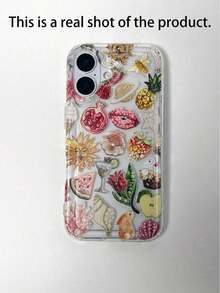 1pc Air Bubble Beaded Pomegranate Lips Pattern Full TPU Shockproof Phone Case, Compatible With Apple 16, 15, 14, 13, 12, 11 Pro Max And Series Waterproof Anti-Fall Scratch Resistant-For-Your-New- - 1pc - 查看 3