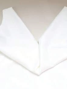 Women's New French Style Sleeveless V-Neck Textured Satin Long Sleeve Slim Fit Dress - 白色 - 查看 8