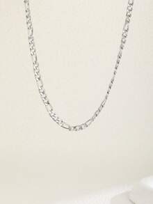 1pc Minimalist Elegant Silver Stainless Steel Fly Wheel Chain Necklace, Party/Hip-Hop/Street Jewelry Accessory, Gift For Family/Friends/Commemorative - Silver - View 4