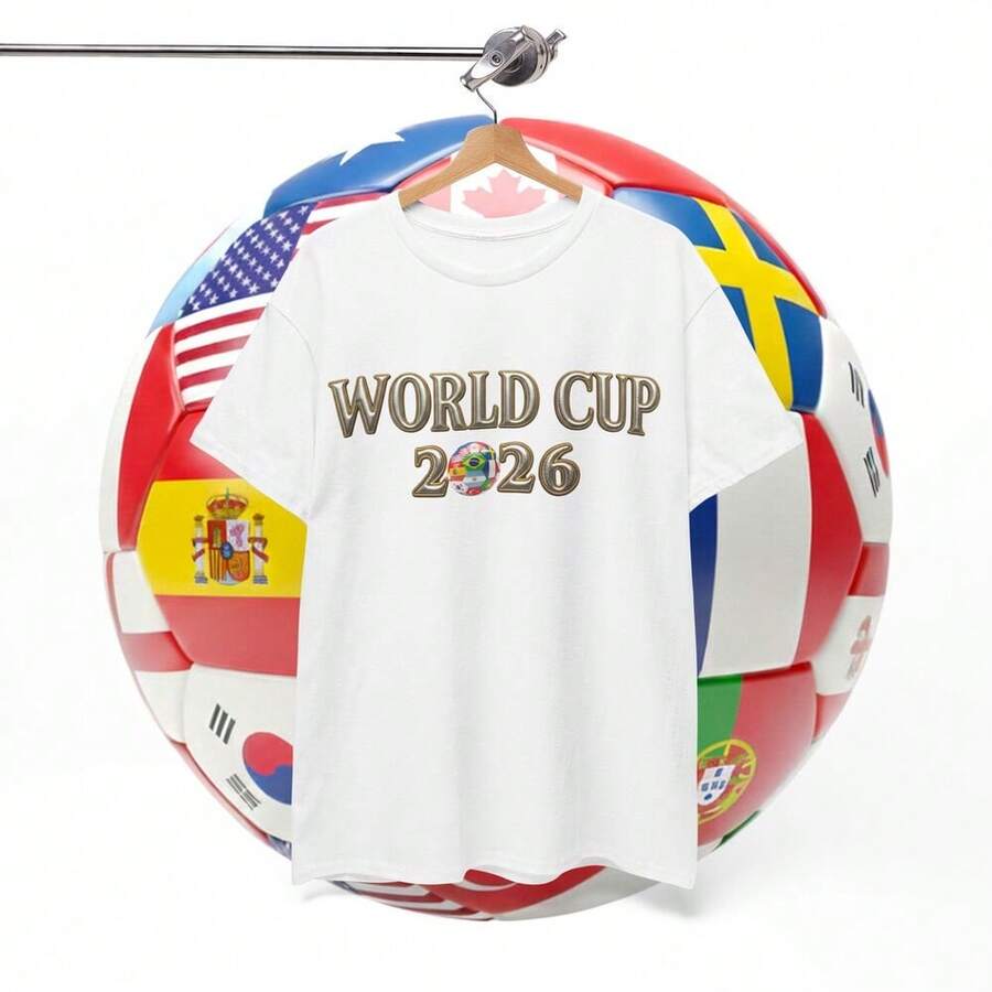 World Cup 2026 T Shirt _ Front And Back Print Soccer Tee _ International Soccer Fan Shirt _ Game Day Gift - 白色 - 查看 1