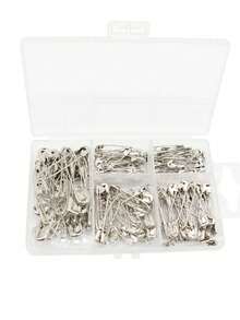 Set de 10 alfileres de plateados en caja de 5 ranuras - 10 piezas - Ver 5