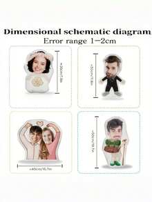 1个定制3D打印照片抱枕，100%涤纶面料，100%聚丙烯填充，可手洗，用途广泛，数码印花，多种尺寸可选 - 是圣诞节和万圣节的理想礼物，可定制照片抱枕，独特的个性化人像设计，适合生日、节日、周年纪念日、家居装饰、客厅、卧室、情人节、婚礼装饰、万圣节、圣诞节、感恩节等场合。 - 款E - 查看 9