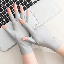 Fingerless Sunscreen Gloves, Summer Thin Breathable Anti-Slip Touchscreen Gloves For Driving, Cycling - Beige - View 5