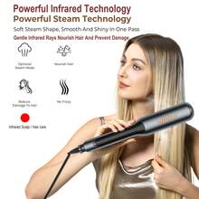 UKLISS Lisseur et boucleur vapeur H2O 2-en-1 - Outil de coiffure professionnel hydratant et brillant, convient à tous les types de cheveux (110V-240V) - Gris - Voir 4