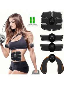 AXH EMS Muscle Stimulator, Abdominal & Buttocks Trainer - Unisex (Battery Operated) - Black - View 1