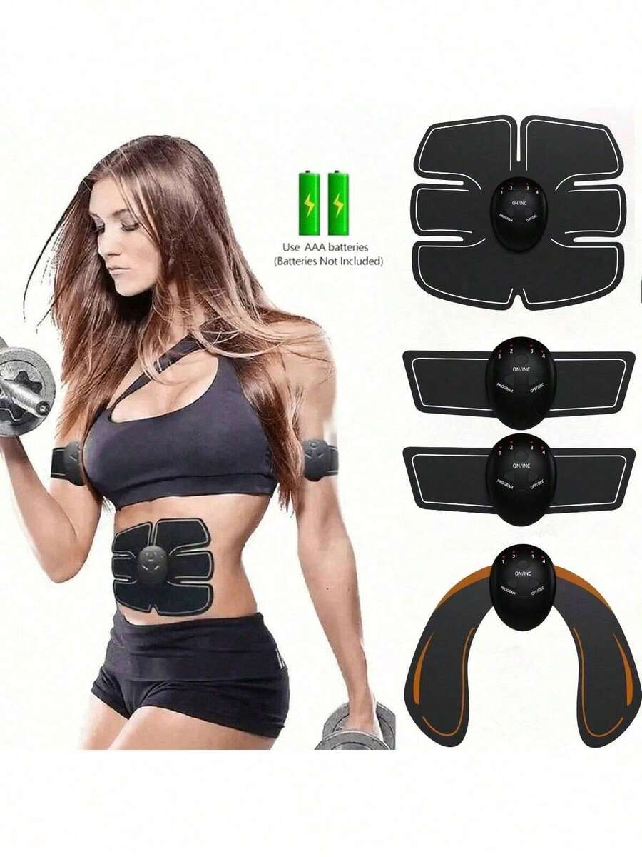 AXH EMS Muscle Stimulator, Abdominal & Buttocks Trainer - Unisex (Battery Operated) - Black - View 1