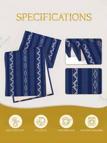 Bộ trang trí hình học tối giản 1/4/5/6/7 món, chất liệu giả vải lanh, thích hợp cho phòng ngủ, phòng ăn, lò sưởi, tấm lót bàn, đế lót ly, trang trí nhà cửa. - Màu xanh lam - Xem 6