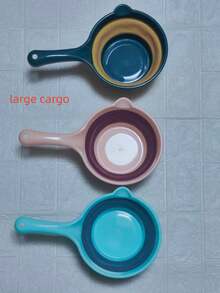 1个加厚可折叠时尚水勺，悬挂式家用厨房浴室可折叠塑料硅胶便捷水勺 - 彩色 - 查看 6