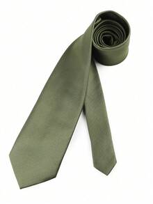 1pc 3.15 Inch Men's Solid Blue Classic Casual Necktie - Army Green - View 3