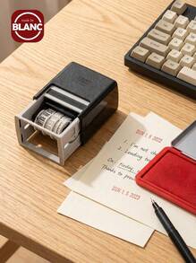 1 件滚轮日期印章，简易多用途印章，适用于 DIY 工艺、手账、返校、学校用品 - 黑色 - 查看 1