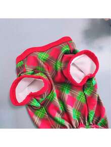 2025新款圣诞宠物套装，保暖透气，高弹力，防尘四脚连体衣，可个性化印花，高品质宠物连体衣，狗狗睡衣，可爱，适合中小型犬，贵宾犬、泰迪犬等。 - 紅色 - 查看 4