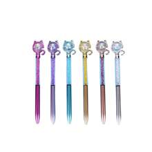 1/6 Set Student Reward Gifts, Including Office Signature Ballpoint Pen, Creative Cartoon Cat Diamond Figurine, Cute Ballpoint Pen, Valentine's Day Gift And Back To School Gift - 6 Random Balls - View 2